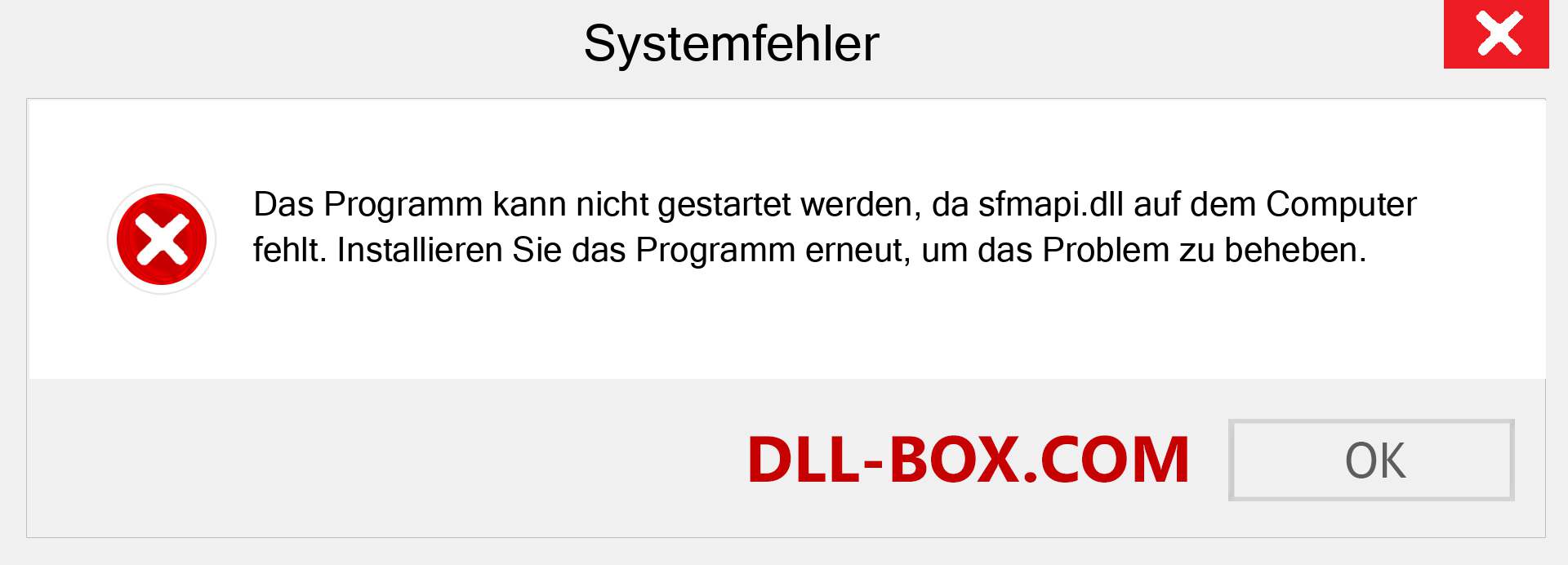 sfmapi.dll-Datei fehlt?. Download für Windows 7, 8, 10 - Fix sfmapi dll Missing Error unter Windows, Fotos, Bildern